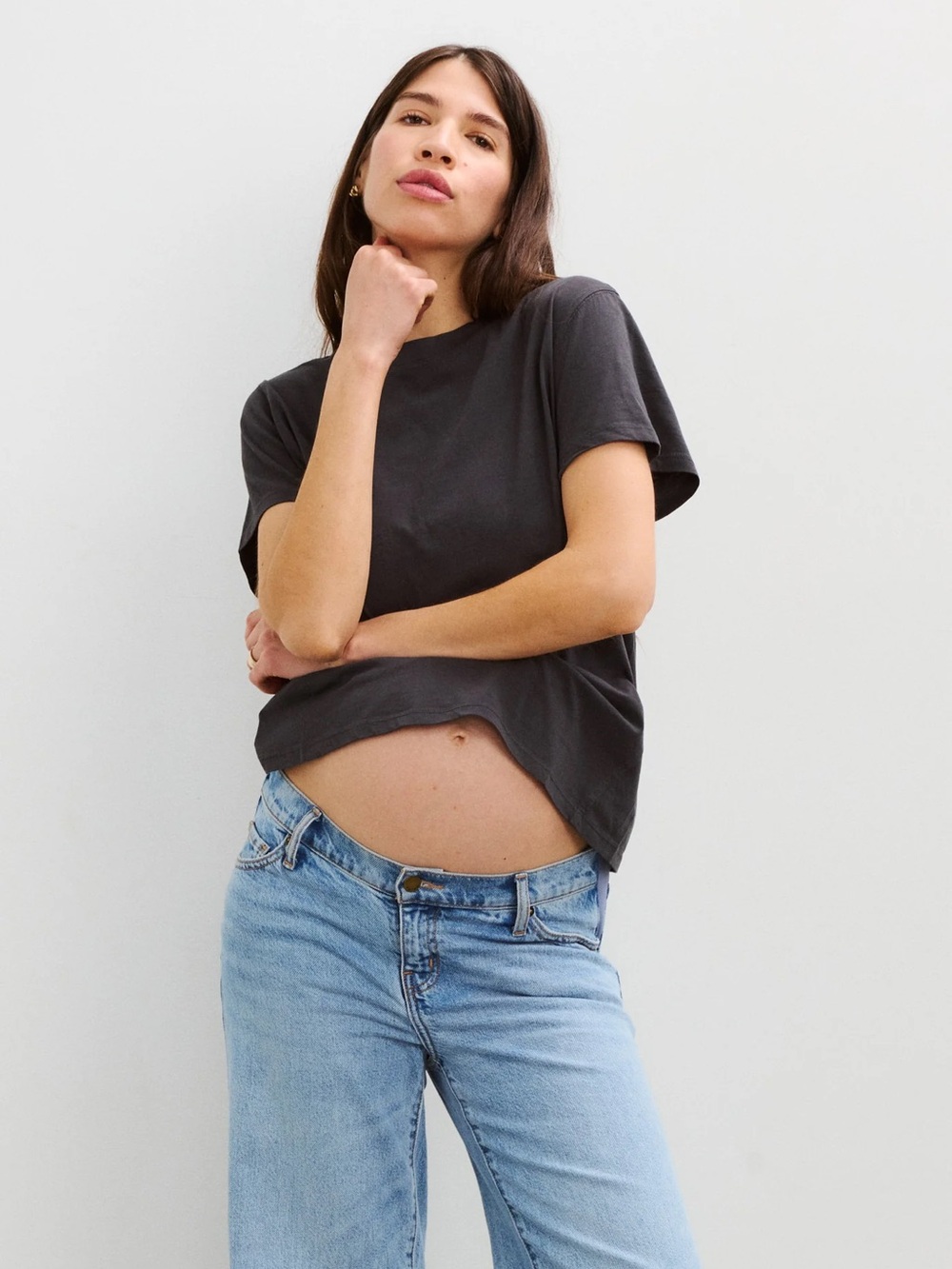 Hatch The Perfect Crew Black Crew Neck Maternity Tee Women’s 0 XS